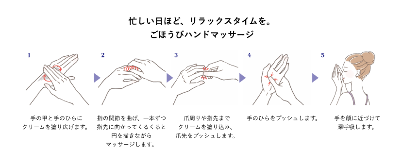 忙しい日ほど、リラックスタイムを。ごほうびハンドマッサージ