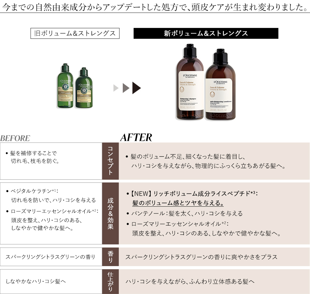 今までの自然由来成分からアップデートした処方で、頭皮ケアが生まれ変わりました。
