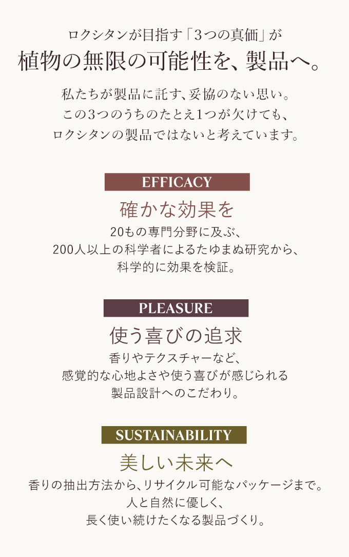 ロクシタンが目指す「３つの真価」が植物の無限の可能性を、製品へ。