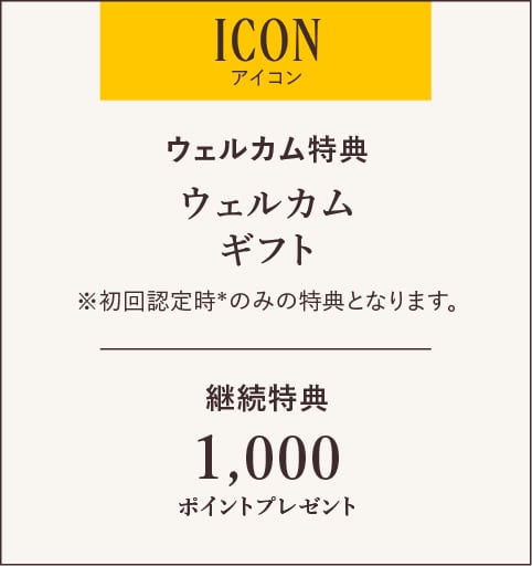 ICONアイコン 特典内容