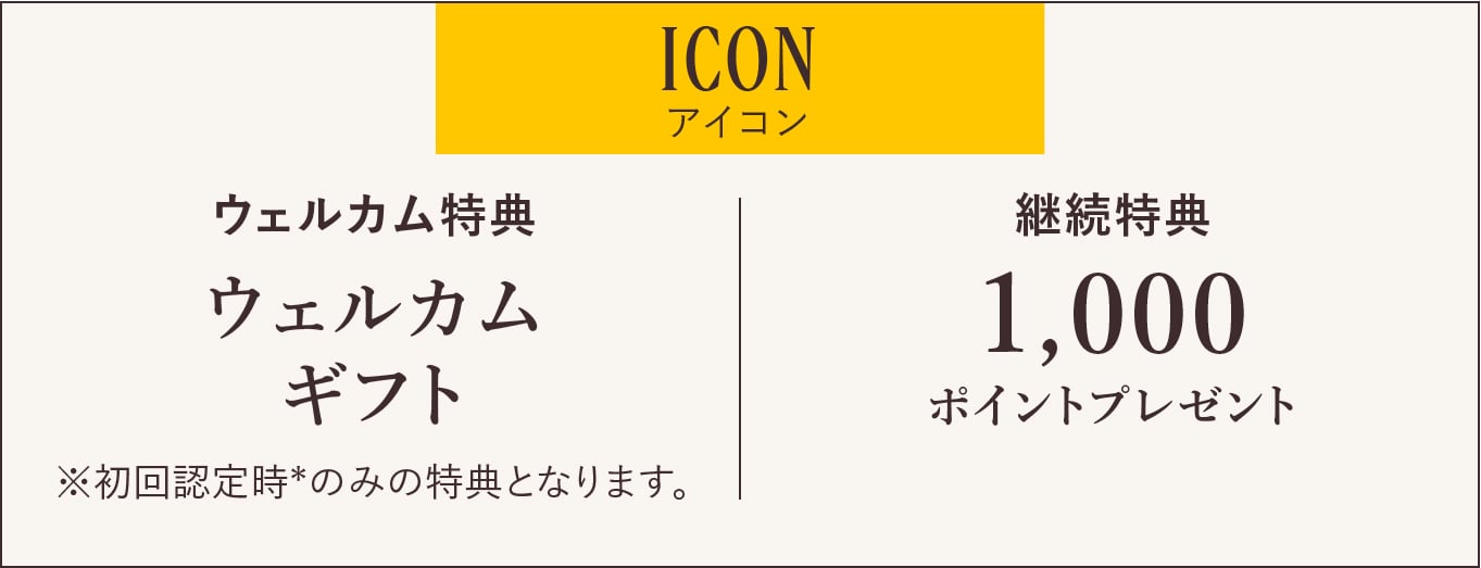 ICONアイコン 特典内容